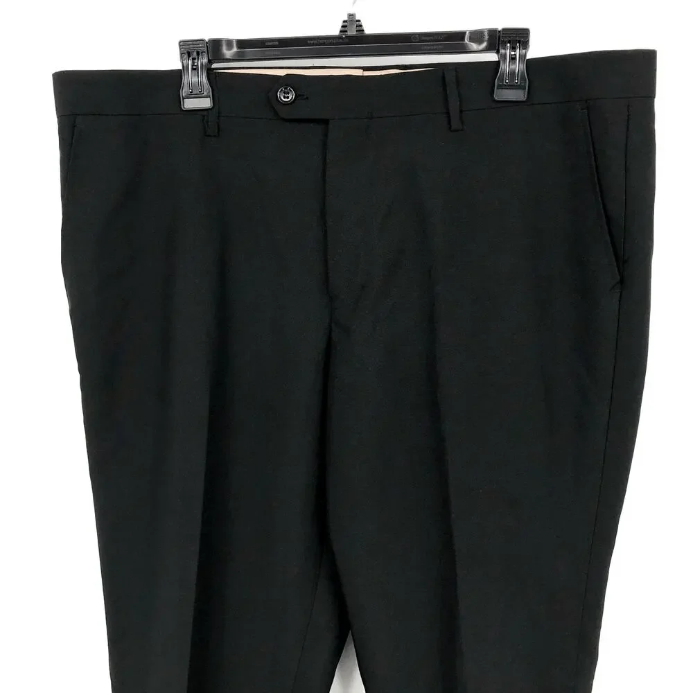 OPPOSUITS Men's Straight Leg Dress Pants 40X34 Black Flat Front NWOT